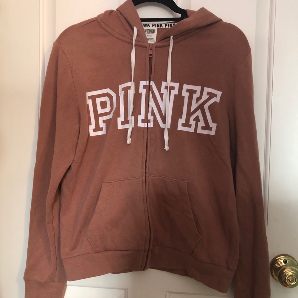 vs pink blush full zip up hoodie